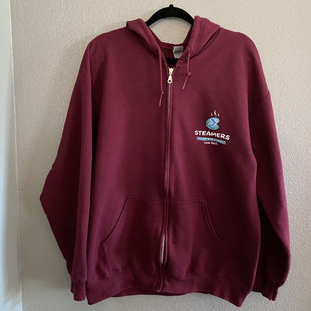 Gildan Hoodie Jacket Steamers Clam Bar‎ & Grille Cedar Key Florida Size Large